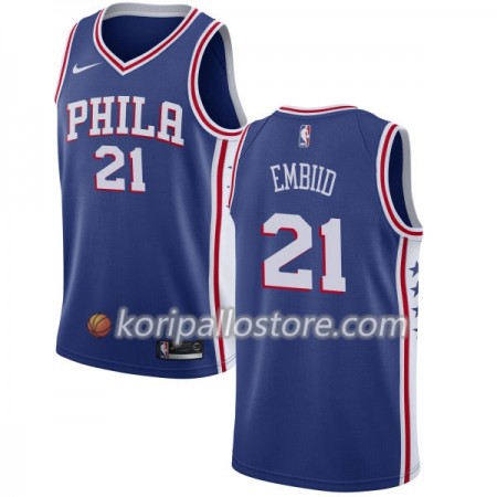 Philadelphia 76ers Joel Embiid 21 Nike 2017-18 Sininen Miesten Pelipaidat Swingman 